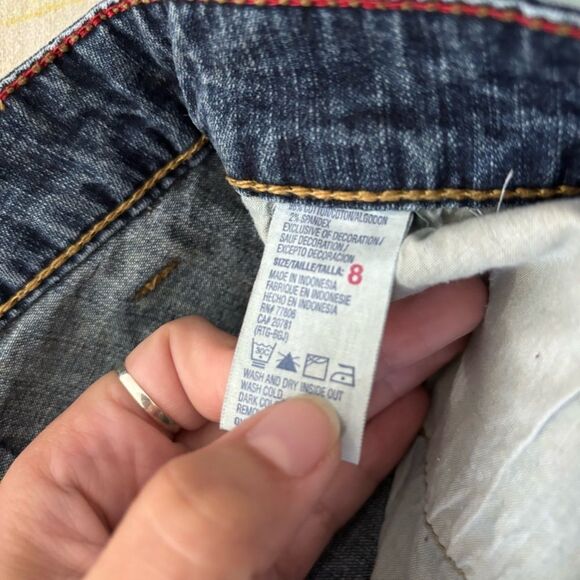 TOMMY HILFIGER Classic Blue Women's Jeans size 8 y2k 90s flare denim - Picture 2 of 13